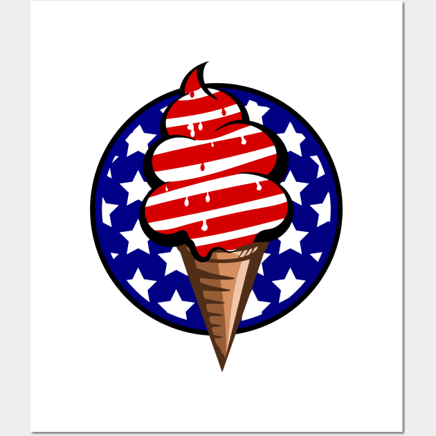 Stars and stripes USA Ice Cream Wall Art by mailboxdisco